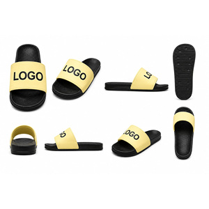 Custom Yellow Logo EVA <b>Slide</b> Sandals | Unisex Anti-Slip Breathable Beach <b>Pool</b> Slippers | Lightweight Indoor Comfort <b>Slides</b> | OEM - Product Image 3