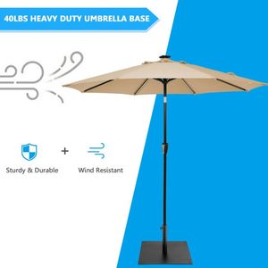 Base de parasol carrée de 40 lb pour patio extérieur – Parasols et bases de patio durables - Product Image 4