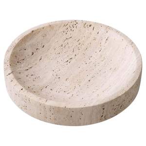 Tazón de Mármol Travertino Beige al Por Mayor, Plato Redondo de Piedra para Organización, Comedor y Decoración Elegante del Hogar - Product Image 4