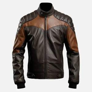 Chaqueta de Cuero de Piel de Oveja de Diseño Personalizado para Hombre - Venta al por Mayor, Profesional, de Alta Calidad, Resistente al Viento y al Agua, con Cuello Alto - Product Image 4