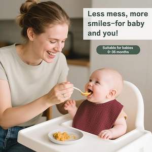 Bavoir pour bébé 100% bambou biologique pour l'alimentation et la dentition - Product Image 3