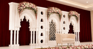 Moroccan Style Elegant 3D <b>Arch</b> Panels Wedding Stage Setup Custom Arabic Fiberglass Lightweight India - Product Image 6