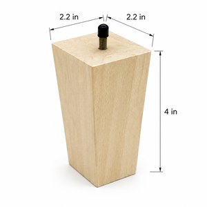 Pied de meuble rectangulaire en bois massif, design minimaliste, installation facile, base de canapé, utilisation à domicile ou au bureau, pied de canapé en bois massif - Product Image 2