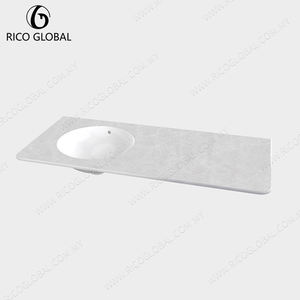 Lavabo de salle de bain en céramique ovale moderne à encastrer avec fonction de nettoyage facile pour usage domestique - Product Image 3