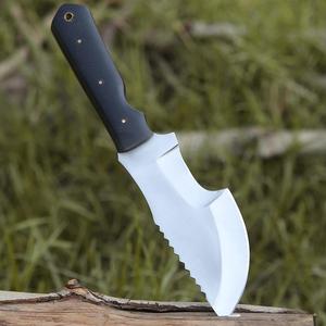 Couteau de camping en acier inoxydable, lame à pointe tombante dentelée, manche en micarta, qualité industrielle OEM, outil de survie en plein air - Product Image 3