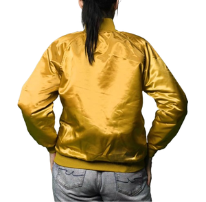 Nouvel Arrivage 2026 – Blouson universitaire personnalisé en satin doré, respirant, grande taille, pour lycée, vente en gros, pour femmes - Product Image 2