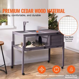 Terrario in Legno per Tartarughe da Interno ed Esterno con Supporto per Illuminazione per Piccole Tartarughe - Product Image 2
