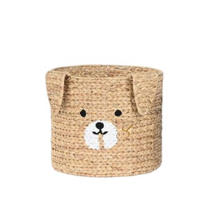 <b>Large</b> Dog Water Hyacinth <b>Storage</b> <b>Basket</b> Woven Puppy Animal Toy Organizer Bin Cute Kids Nursery Room Laundry Hamper - Product Image 1