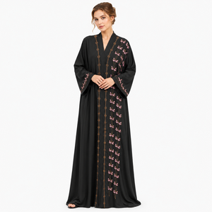Abaya Royal Stone Work Dubai, Abaya de Cristal, Abaya de Lujo con Mangas de Mariposa, Abaya con Perlas, Abaya con Piedras de Luz de Luna - Product Image 6