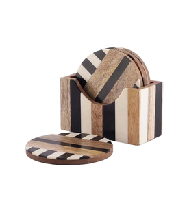 Floral Design Resin Inlay Coaster Set MDF Coaster Resin Coaster MDF Resin Inlay Coaster Place Mats at very affordable Price - Product Image 4