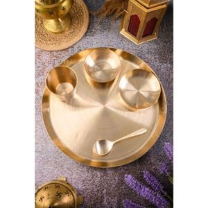 Service de table en bronze Kansa de haute qualité, ensemble de service traditionnel pour la maison, les hôtels et la restauration - Product Image 1