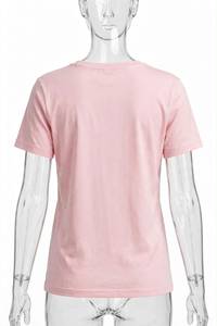 Camiseta estampada de manga corta informal con cuello redondo para mujer - Product Image 2