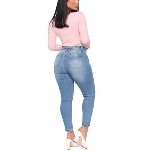 Pantalones Vaqueros de Mezclilla para Mujer, Cintura Alta Elástica, Color Sólido, Rectos, Transpirables, Sexys, Casuales, de Alta Calidad, Precio al por Mayor - Product Image 4