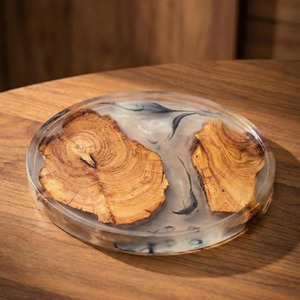 Bandeja Decorativa de Madera con Incrustaciones de Resina para Mesa de Centro, Exhibición, Servicio y Decoración del Hogar, Disponible al Mejor Precio - Product Image 2