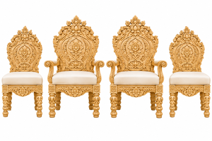 Mandap de Madera Tallada con Diseño de Pavo Real, Estilo Templo del Sur de la India, Decoración de Boda, Diseño Circular, USA - Product Image 3
