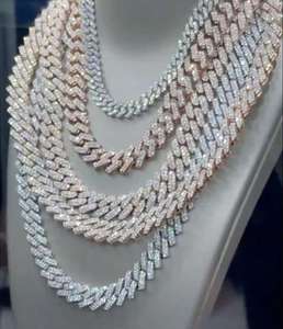 Collar de Cadena Cubana de Diamantes de Alta Calidad, Joyería Hip Hop Completamente Adornada con Diamantes, para Fiestas y Estilo Moderno, Disponible para la Venta - Product Image 3