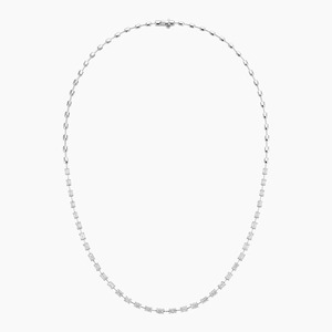 Collar de tenis de oro blanco de 18 quilates con diamantes de corte esmeralda cultivados en laboratorio |   Cadena de Regalo con Diamantes Roy de Lujo para Mujer |   Elegante y Contemporáneo - Product Image 1