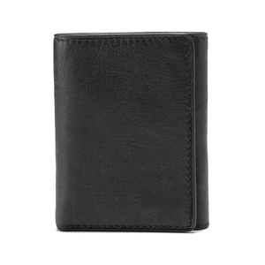 <b>Men's</b> Genuine Leather Slim <b>Wallet</b> With Striped Lining Fold Closure Card Holder Short Length Minimalist Design - Product Image 6