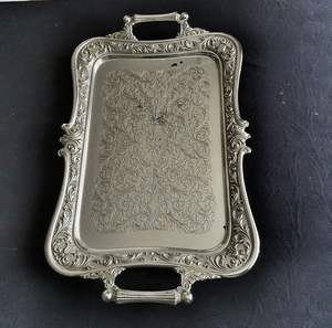 ถาดทองเหลืองขัดเงาสีเงินถาดทองเหลืองโบราณถาดทองเหลืองเคลือบเงาถาดทองเหลืองเคลือบเงาสีทองถาดทองเหลืองแบบชนบท - Product Image 1