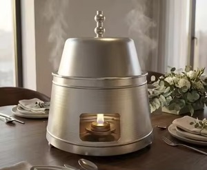 En promotion : Réchaud de buffet carré en acier inoxydable avec support à pilier cannelé et double brûleur pour service de buffet hôtelier - Product Image 6