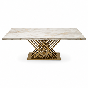 Juego de Comedor de Mármol Moderno y Lujoso con 6 Sillas con Respaldo de Alas Tapizadas en Terciopelo para Hogar, Hotel o Restaurante - Product Image 3