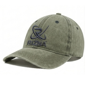 RIZNA Twill Denim <b>Baseball</b> <b>Cap</b> 6-Panel Adjustable Unisex Casual Vintage Washed 3D Embroidered Logo Front Panel Blue Cotton Metal - Product Image 2