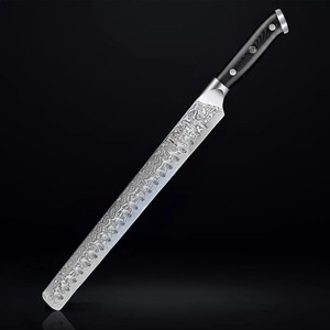 Cuchillo de chef de acero de Damasco con mango de madera, hoja recta y espesa, cuchillo de cocina - Product Image 2