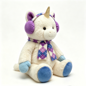 Peluche personnalisée pour enfant, cadeau d'hiver, compagnon de nuit, peluche créature fantastique, licorne en peluche à collectionner, cadeau de fêtes - Product Image 1