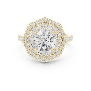 GOLDEN 14K Glamorous Anillo de compromiso para mujer Diseño brillante - Product Image 5