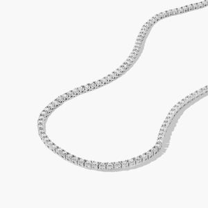 Collier tennis en diamants de laboratoire certifiés IGI 10 carats, or blanc 14 carats plaqué rhodium, bijoux de luxe pour femmes, anniversaire de mariage - Product Image 2