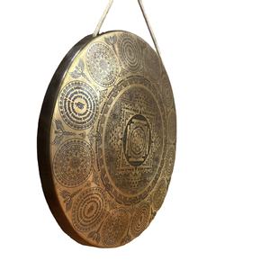 Campana de canto tallada artesanal de Metal Gong tibetano tradicional para curación y decoración de meditación de Yoga - Product Image 1