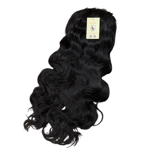 Venta al por mayor Body Wave Glueless Lace Frontal Natural Black Swiss HD Cierre Peluca Cabello vietnamita - Product Image 1