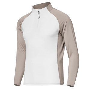 Unisex Long Sleeve High Neck Zipper Sport Shirt Moisture Wicking Breathable Fitted Polyester Top All Seasons Adult - Product Image 4