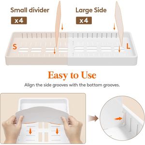 Organizzatore per Armadio da Cucina con 8 Divisori Regolabili, 9 Scomparti, Contenitore Espandibile per Alimenti con Supporto per Coperchi, per Organizzazione Dispensa - Product Image 5