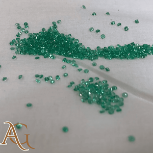 Esmeralda Zambiana Natural de Buen Color, Gema Redonda Facetada para Joyería, Gema Suelta de 2mm a 6mm - Product Image 2