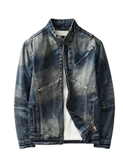 <b>Mens</b> Slim Fit <b>Denim</b> <b>Jacket</b> Casual Turndown Collar Ripped Washed Jean Coat Autumn Style Button Closure Regular Sleeve - Product Image 5