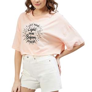 Nouveau T-shirt court graphique pour femme, imprimé sur mesure, en coton, coupe oversize, manches courtes, décontracté, été, vente en gros OEM - Product Image 1