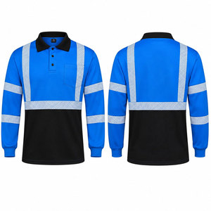 Mens Hi <b>Vis</b> Reflective Safety Workwear Short Sleeve Polo <b>T</b>-<b>Shirt</b> with Mesh <b>High</b> Visibility Work <b>Shirt</b> Customizable Logo - Product Image 1