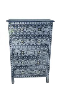 Cajón con Incrustaciones de Hueso de ILAHI, Diseño Moderno con Detalles de Ágata, Mueble Portátil para el Hogar - Product Image 6