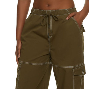 Pantalones cargo acampanados de verano para mujer, estilo nuevo, en color liso, con cintura personalizada, pantalones vaqueros cargo rasgados para mujer en oferta - Product Image 6