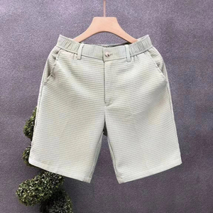 Shorts Bermuda en Coton Gaufré pour Homme, Couleur Unie, Fermeture Boutonnée, Décontracté, Taille Mi-Haute, Respirant et Léger - Product Image 5