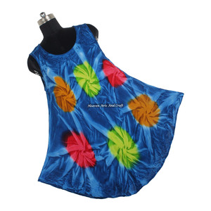 Hermoso Vestido para Señoritas, Hecho a Mano, Tie Dye, Ropa de Rayón para Mujer, Sin Mangas, Vestido de Fiesta de Navidad, Moda de Verano para Mujer - Product Image 6