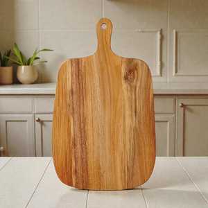 Planche à découper en bois massif de style écologique pour la maison, plateau de service pour fruits et légumes, plateau à charcuterie, assiette à pizza, plat de dîner en bois - Product Image 1