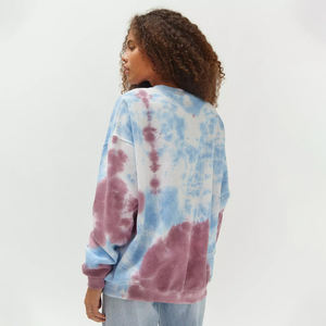 Sudadera Oversize Tie Dye para Mujer, Hombros Caídos, 100% Algodón, Estilo Urbano, Venta al por Mayor, Sudadera con Logo Personalizado, Cuello Redondo - Product Image 3