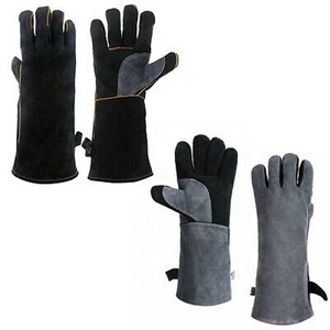Gants de soudage électriques du cuir, gantelets de sécurité, longs et lourds, résistants à la chaleur et au feu - Product Image 2