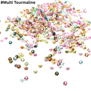 Tourmaline naturelle verte en gros, facettée, de forme ronde, pierres précieuses brutes pour la fabrication de bijoux, petite taille, de 1 mm à 3 mm - Product Image 2