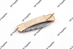 มีดพับปลายแหลมคมกริบ ด้ามทำจากกระดูกอูฐ เหล็กดามัสกัสคุณภาพสูง สำหรับตั้งแคมป์กลางแจ้ง พกพาสะดวก พร้อมปลอก มีบริการ OEM ขั้นต่ำในการสั่งซื้อน้อย - Product Image 5