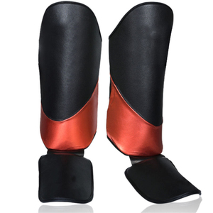 Protector de Espinilla de Boxeo Unisex Rojo y Blanco, Cuero PU Ecológico, Cintura Alta, Resistente al Desgaste, para Entrenamiento de Artes Marciales, 1.2M - Product Image 1