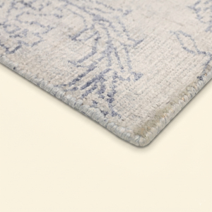 Alfombra DECORDEC Silver Dynasty Grey, Tejida a Mano, Antideslizante, Ecológica, de Lana Gruesa, Moderna, con Medallón Ornamental, Pelo Mediano, para Sala de Estar - Product Image 5