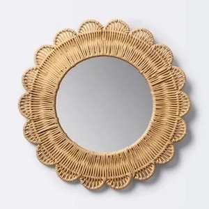 Handmade Rattan Round <b>Mirror</b> Bohemian Wall Decor Natural Weave Frame Decorative Boho Wall Hanging <b>Mirror</b> Made in Vietnam - Product Image 2